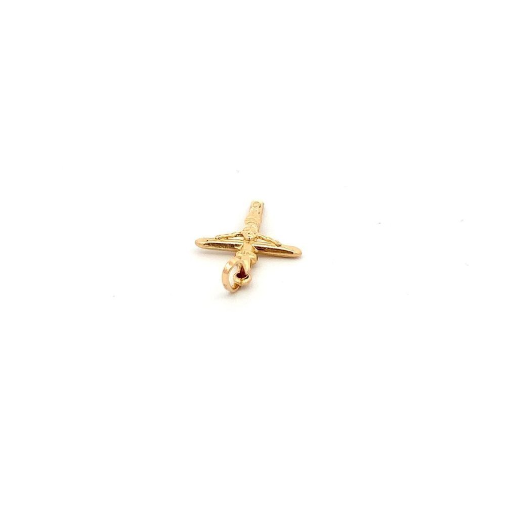 18K Yellow Gold Pendant Cross Jesus Christ 1.20 grams - Picture 6 of 13